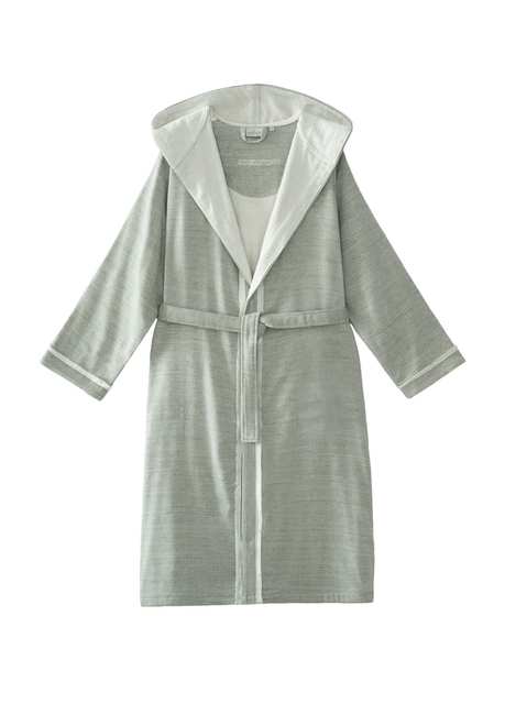 Hasna Haki Organik Pamuk Keten Melanj Erkek Bornoz