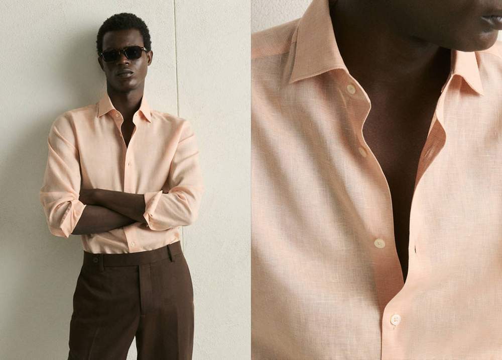 100% linen slim-fit shirt — Product image 3 of 12