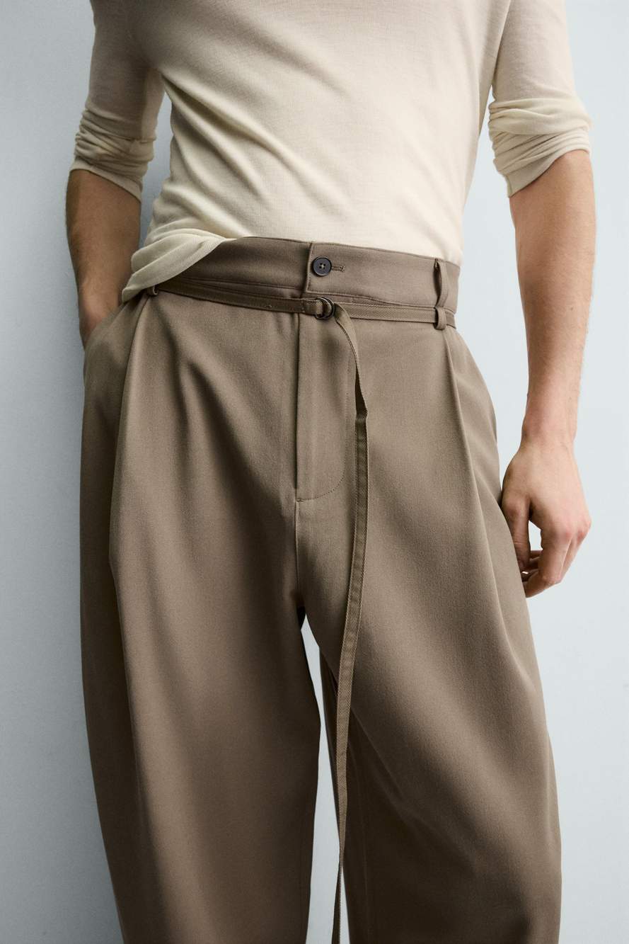 BALLOON FIT TROUSERS WITH PLEATS AND BELT — Product image 5 of 11