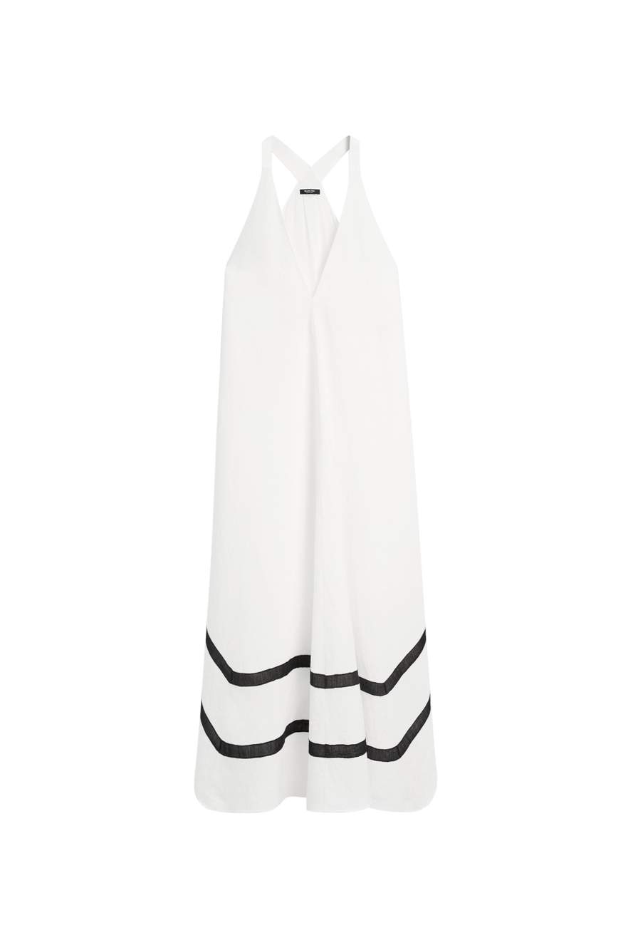 Linen blend midi dress with contrast stripe detail — Product image 13 of 13
