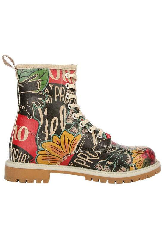 Women Vegan Leather Green Long Boots - Te Amo Frida Kahlo Design — Product image 5 of 8
