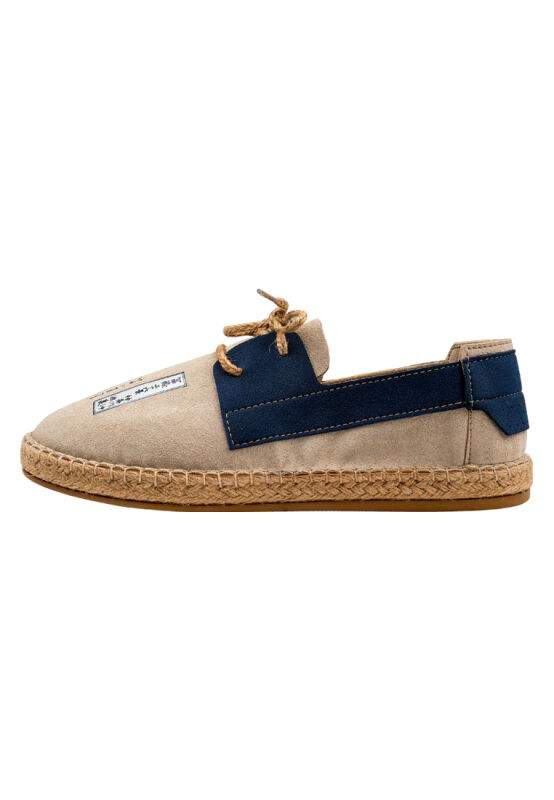 Men Vegan Cream Lace Up Espadrilles - Japanese Waves Design — Product image 3 of 8