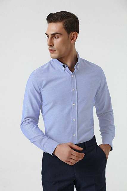 Ds Groom Slim Fit Blue Peared Dugmed Collar Cotton Gommel