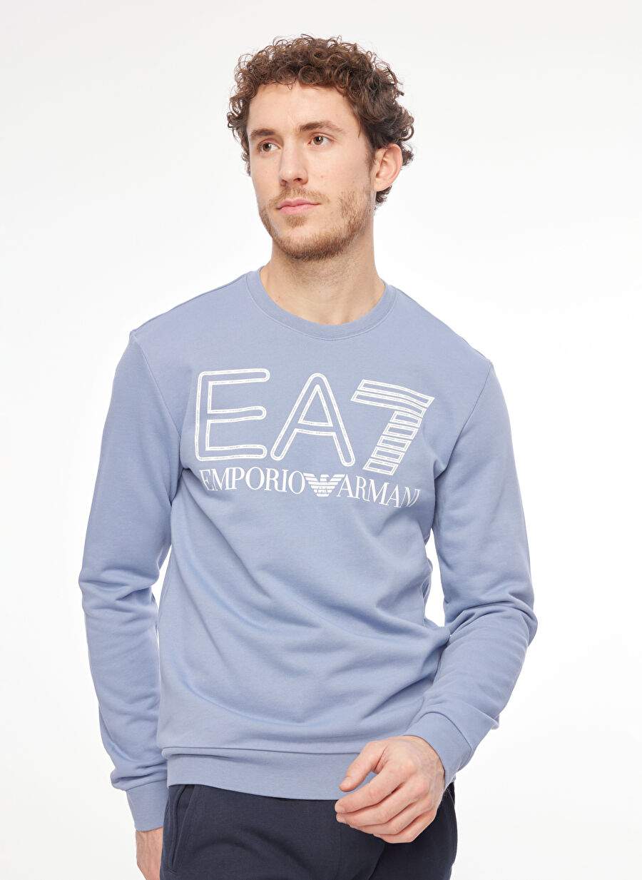 EA7 Hoodie Light Blue Men's Sweatshirt 6RPM08PJSHZ1531 — Product image 3 of 5