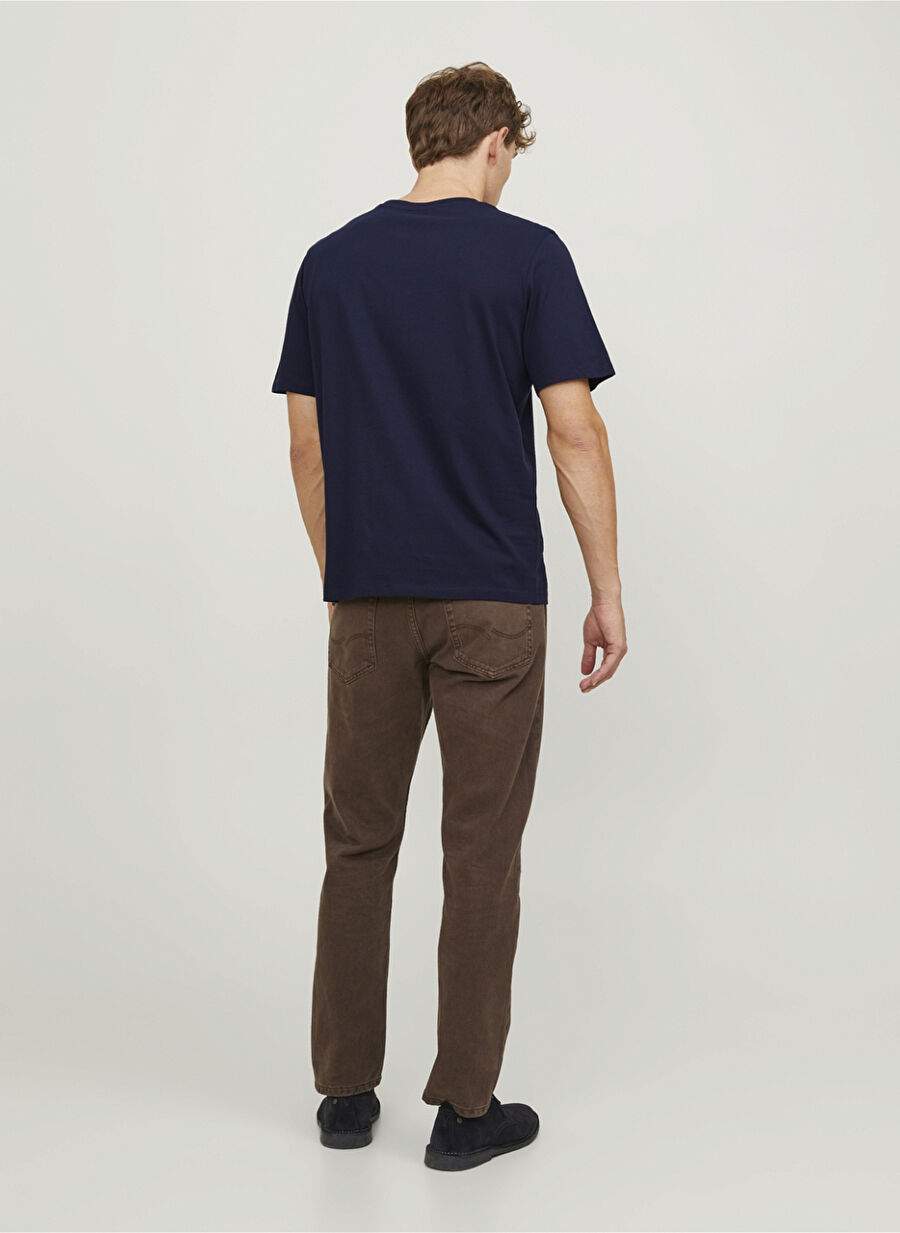 Navy Blue Men's 100% Cotton T-Shirt JJEPAULOS TEE SS CREW NECK NOOS — Product image 13 of 14