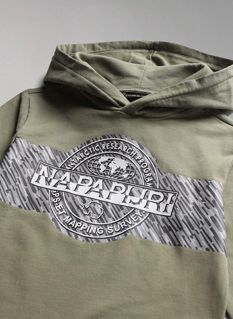 Napapijri Yeşil Erkek Çocuk Kapüşonlu Uzun Kollu Sweatshirt NP0A4GXDGAE1 K B-PINZON — صورة المنتج 4 من 6