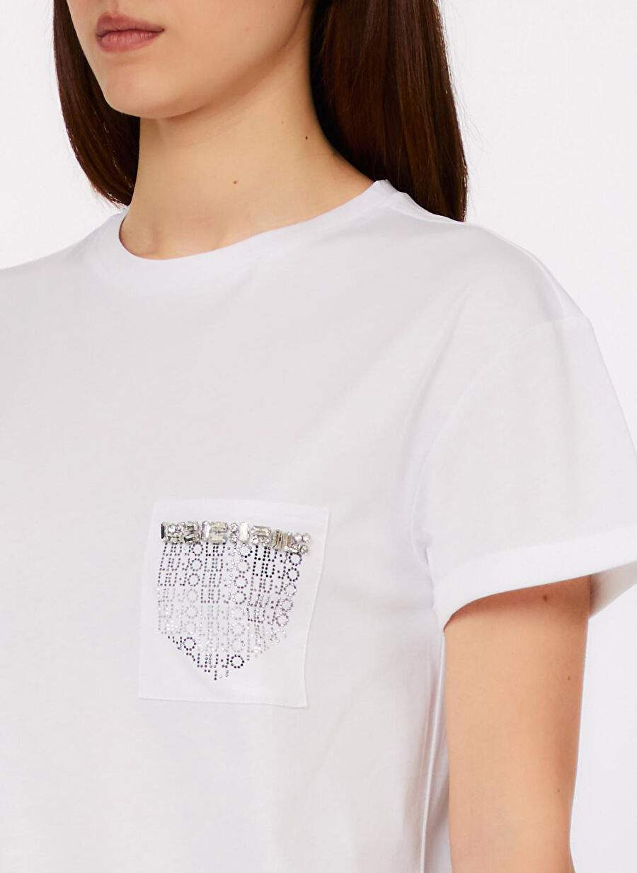 Beyaz Kadın %100 Pamuk T-Shirt WA6372JS923P9444 — Product image 4 of 5