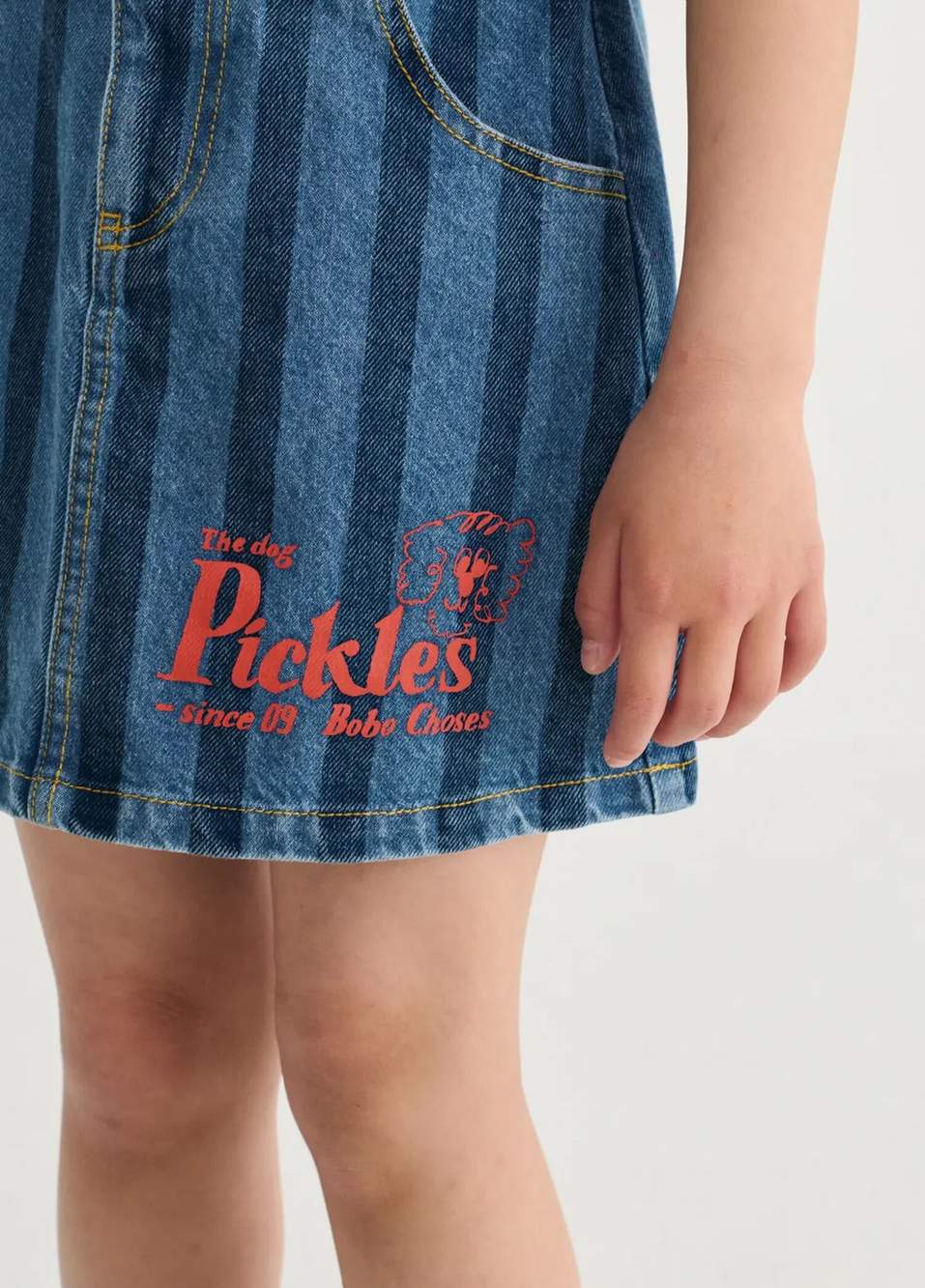 Pickles The Dog Dark Blue Striped Denim Girl's Skirt — Product image 3 of 3