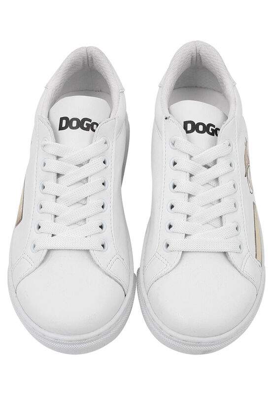 Unisex Kids Vegan Leather White Sneakers - The Wise Owl Design — Product image 8 of 9