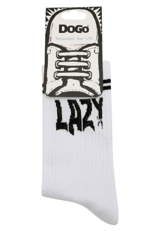 Unisex Vegan White Socks - Lazy Design — Product image 5 of 5