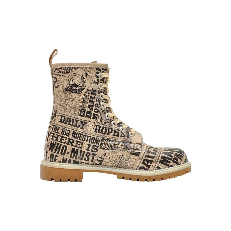 Women Vegan Leather Beige Long Boots - Warner Bros Daily Prophet Harry Potter Design — Product image 5 of 7