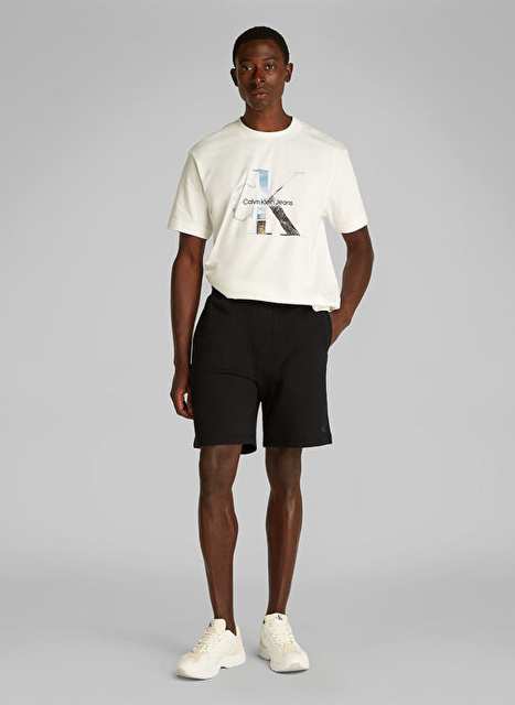 Calvin Klein Jeans Siyah Erkek Sweat Sort J30j327531beh Summer Terry Short