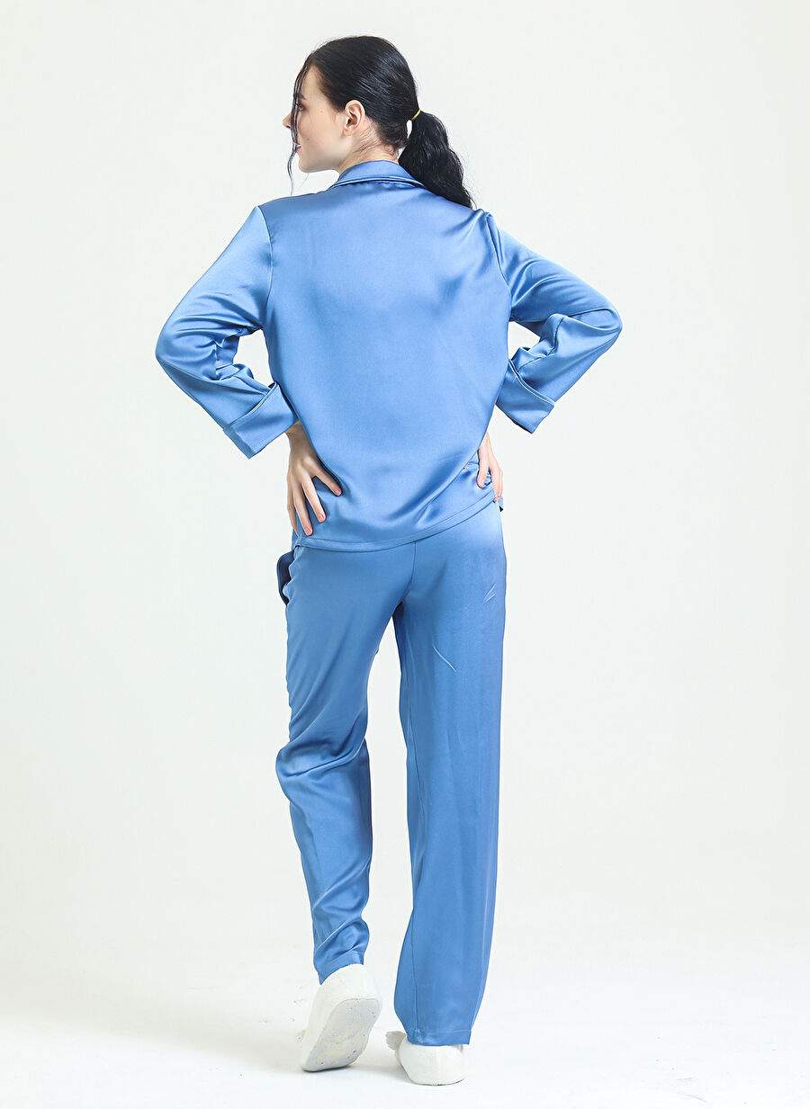 Magic Form V Yaka Mavi Kadın Pijama Takımı 19718 — Product image 3 of 3
