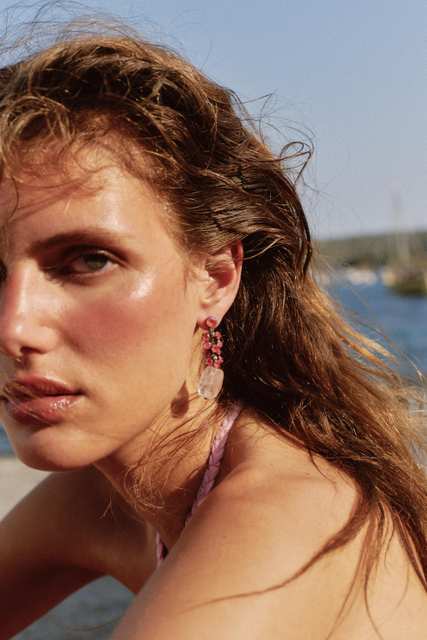 SHINY STONE EARRINGS