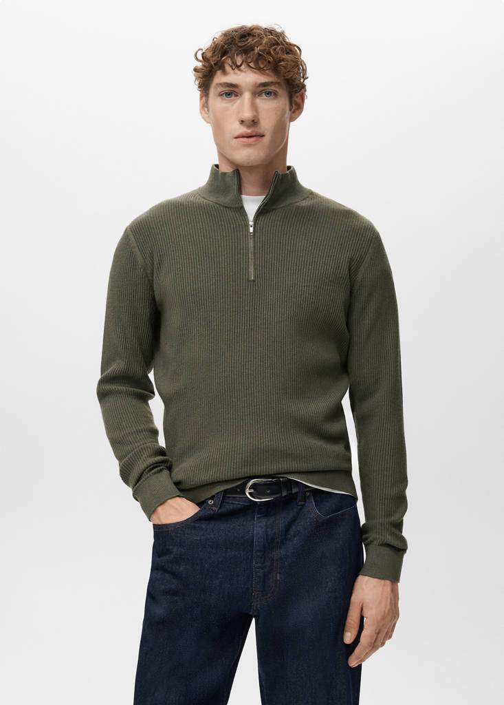Ribbed sweater with zip neck — Product image 22 of 30