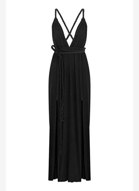 Muse Braided Straps Dress - Black