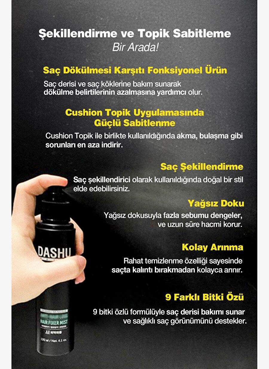 Effective Topic Hair Stabilizer Against Hair Loss DASHU Mist Daily Anti-hair Loss Hair Fixer Mist — Product image 3 of 7