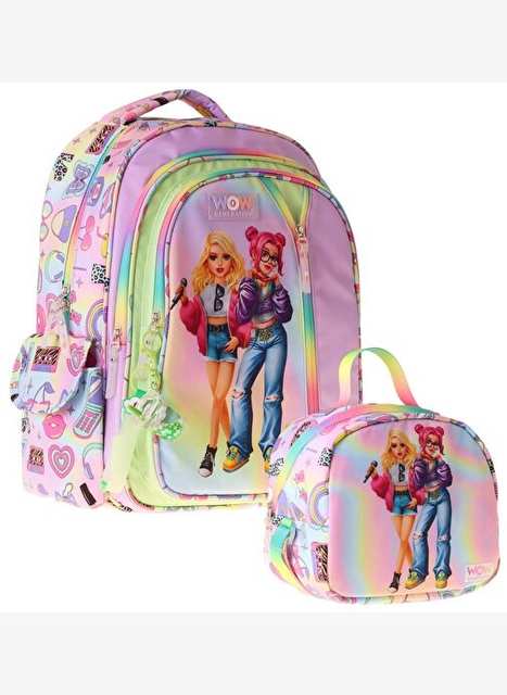Wow Generation Sound Binary School Bag Set - Multicolor Sound Printed Girl Children SETWG-W6064B