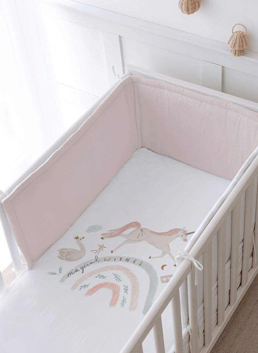 Baby Bedside Protective and Printed Sheet Sleep Set - Royal Series - Magical Unicorn — صورة المنتج 3 من 5