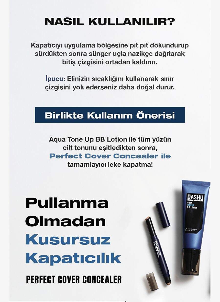 İnce Dokulu Pürüzsüz Görünüm Sunan Kapatıcı DASHU Mens Perfect Cover Concealer — صورة المنتج 7 من 8