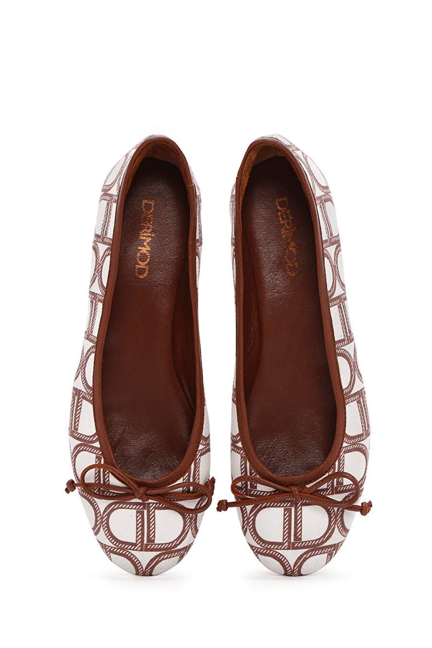Kadn Brown Monogram Patterned Leather Babet 24sfd12076f — Product image 7 of 8