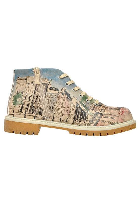 Women Vegan Leather Multicolor Zipper Ankle Boots - Little by Little one Travels Far Design — Product image 4 of 7