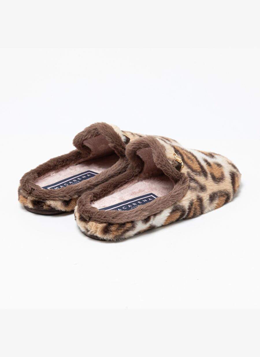Women's Slippers/ Panduf ( Home ) ANAI146-MK Macarena LEOPARDO Camel — Product image 4 of 7