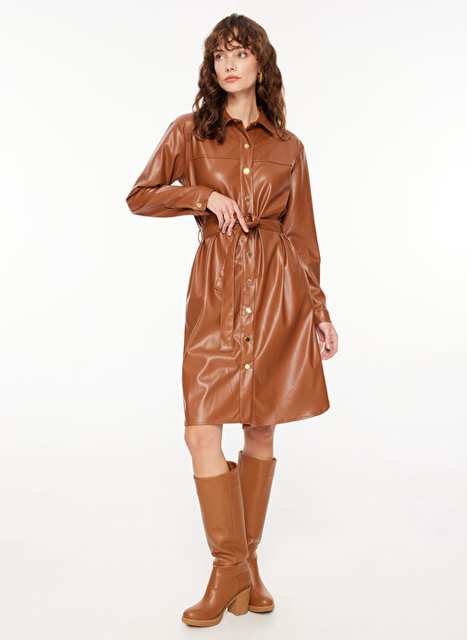 Factory Comfort Camel Feather Knee Top Women Dress FC3WL-ELB18