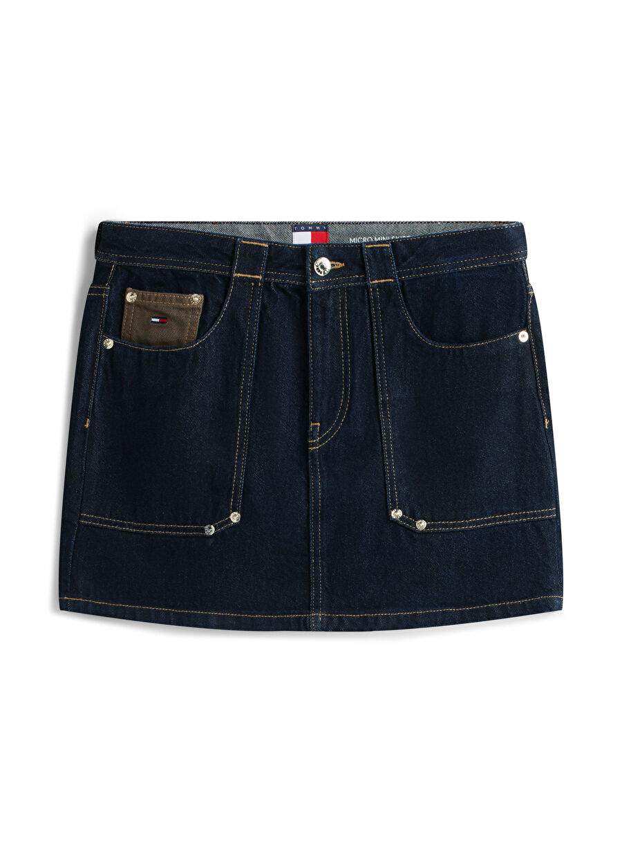 Lacivert Kadn Pamuklu Denim Etek Mini Skirt Ei6050 — Product image 5 of 5