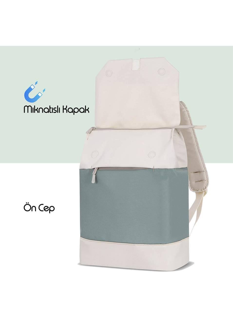 MCE-1307 14.1" Zen Eco Green Beige Casual Backpack — Product image 5 of 8