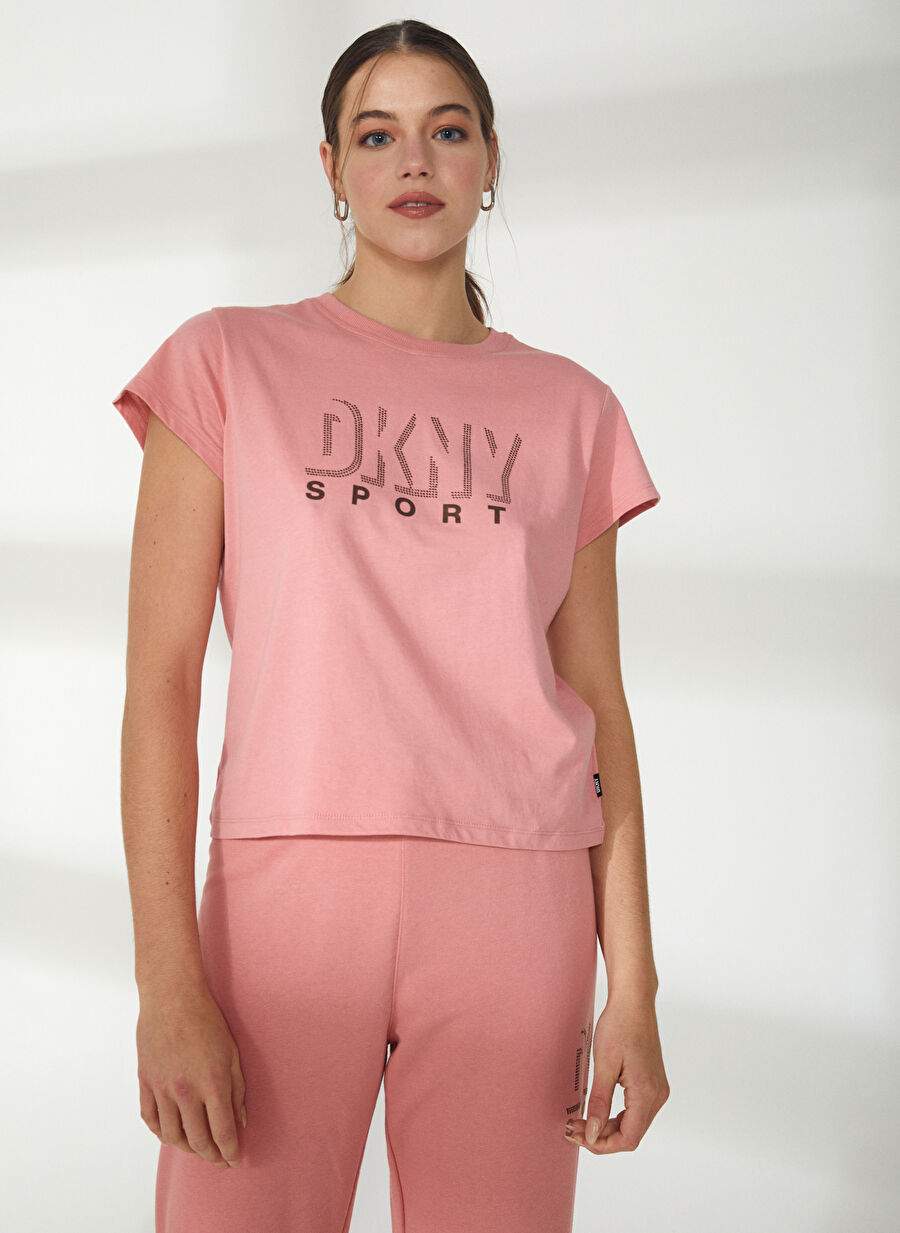 Dkny الجينز الدراجة طوق مستقيم البرونزية تي شيرت المرأة DP2T9147 — صورة المنتج 3 من 5