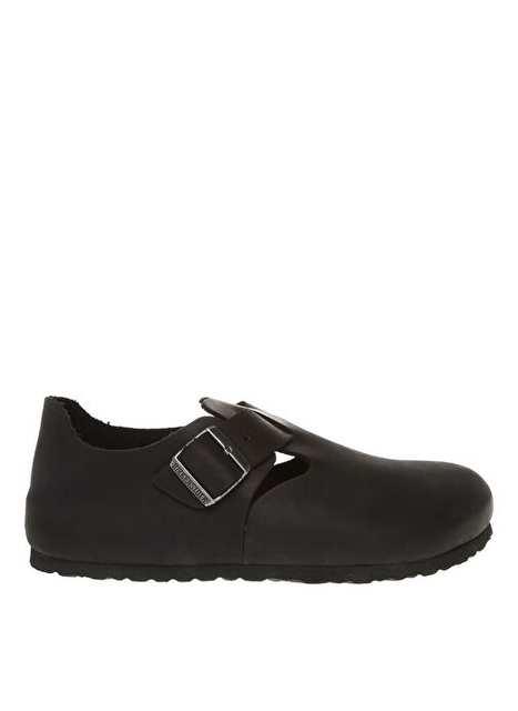 Birkenstock Black Male Leather Home Slipper 166543 LONDON FL