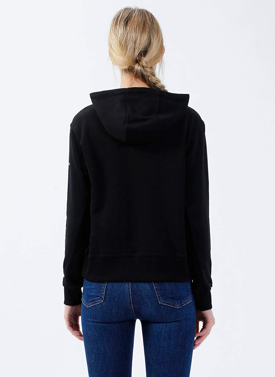 Columbia CS0300 CSC W COLUMBIA STENCIL HOODI Siyah Kadın Kapüşon Yaka Normal Kalıp Baskılı Sweatshirt — صورة المنتج 4 من 5