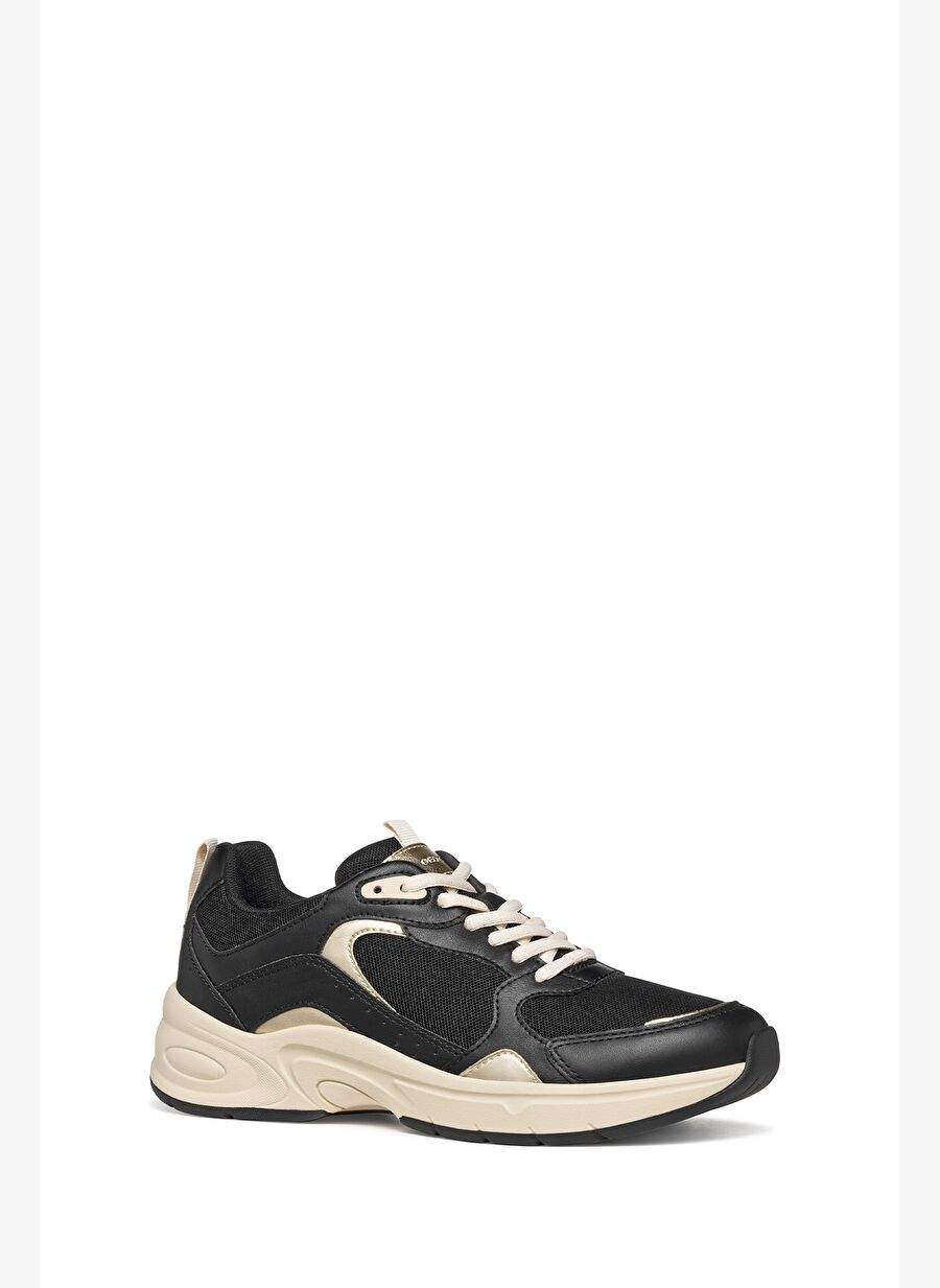 Geox Women's Black D Zalvia A - شبكة  لؤلؤة Gbk الدانتيل سميكة القائمة على جلد حذاء رياضي D55YLA01454C9999 — صورة المنتج 3 من 6