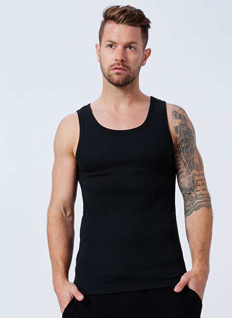 The Don Black Men's Slim Fit Flat Tank Top 100tdnatl007001M