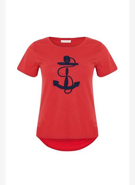 MARİN NAKIŞLI BİSİKLET YAKA T-SHIRT