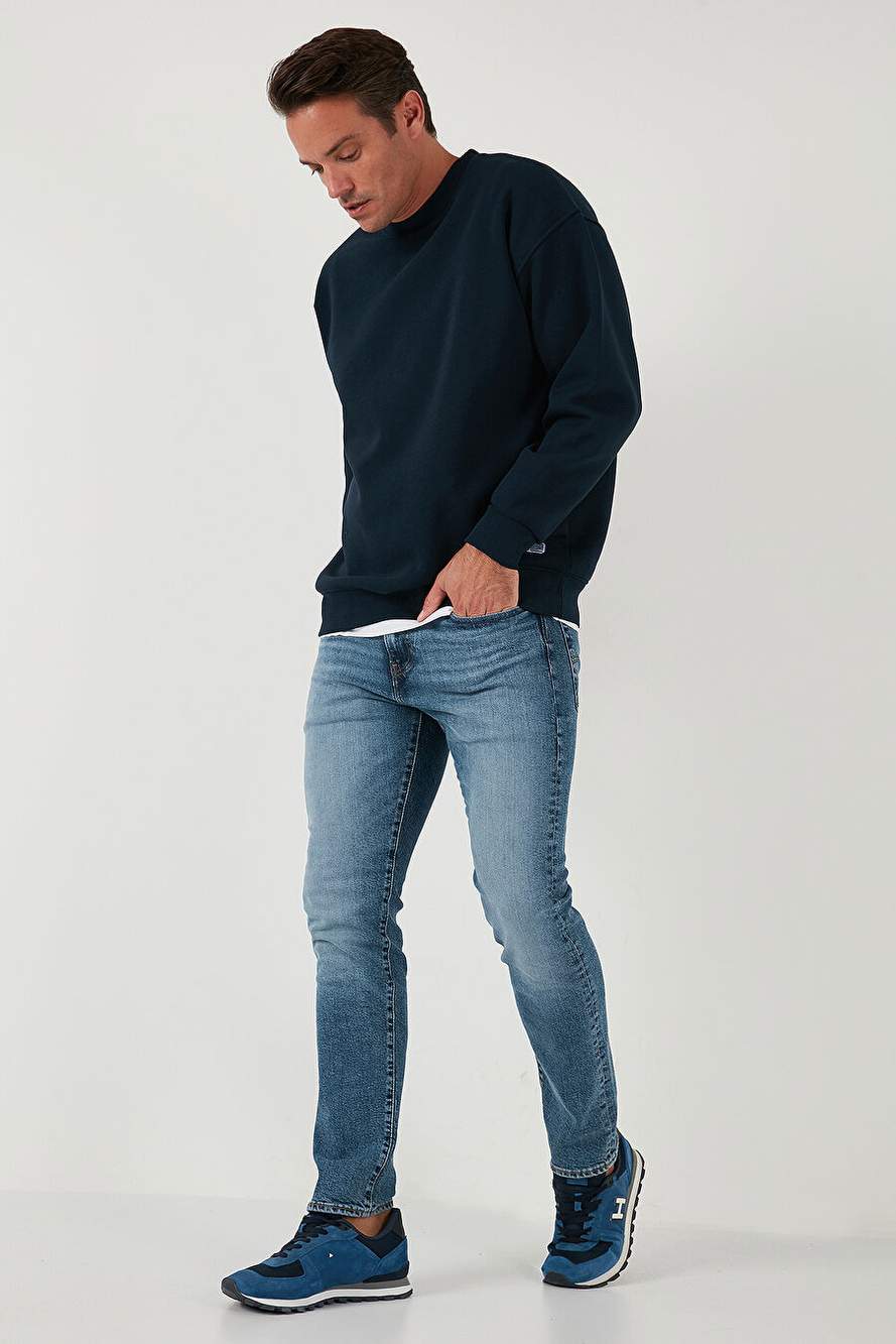 Buratti Regular Fit Bisiklet Yaka Pamuklu İçi Tüylü Yumuşak Şardonlu Erkek Sweatshırt 5905255 — صورة المنتج 6 من 7