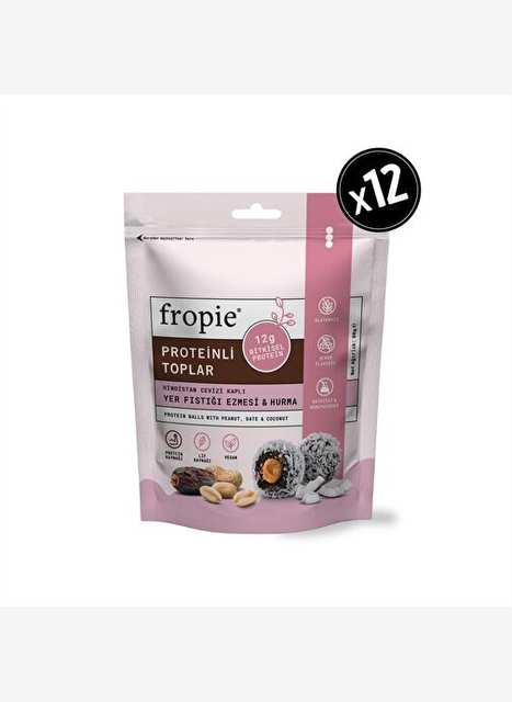 Proteinli Meyve Topları - Hindistan Cevizi Kaplı & Yer Fıstığı Ezmeli x 12