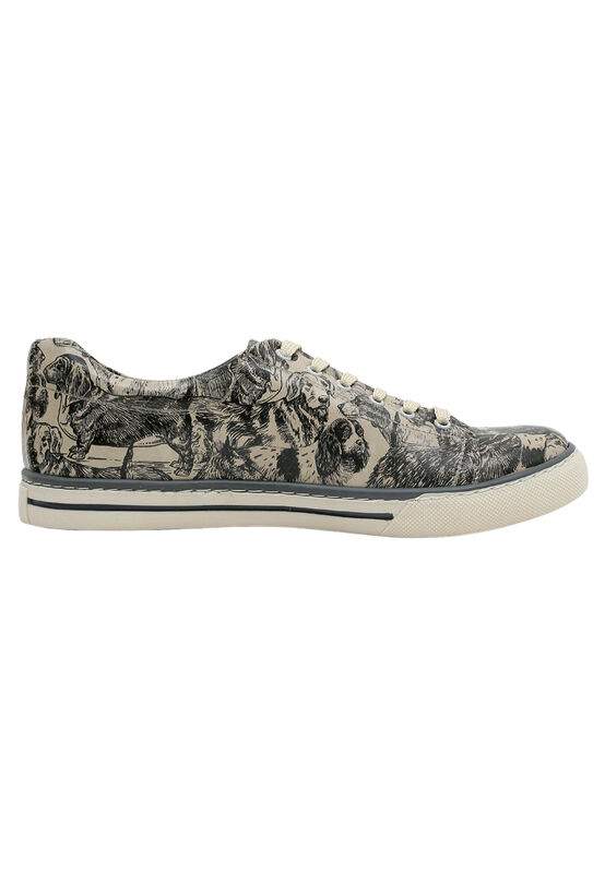 Men Vegan Leather Beige Sneakers - The Life Of Dogs Design — Product image 4 of 7