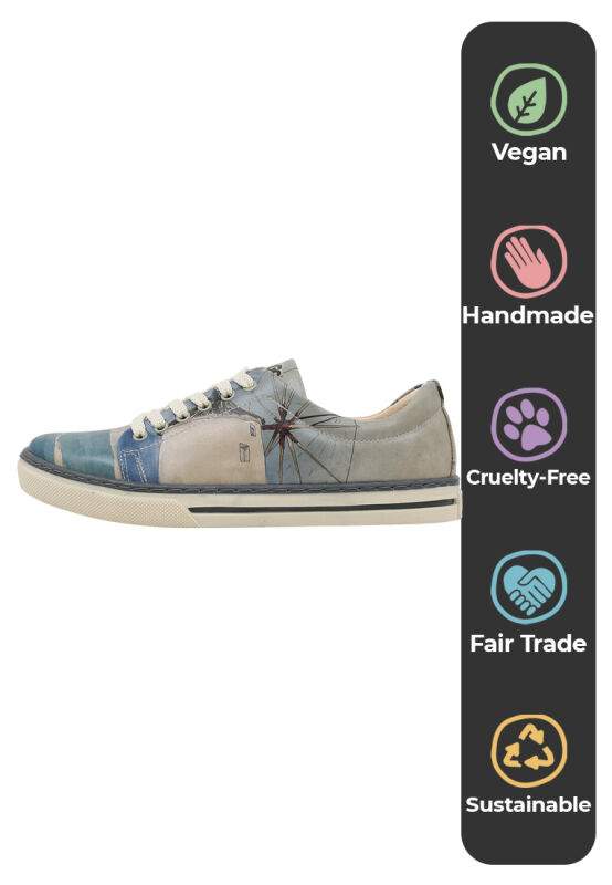 Women Vegan Leather Blue Sneakers - Meet me Halfway Design — صورة المنتج 5 من 7