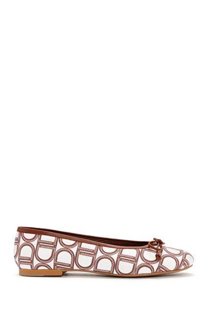 Kadn Brown Monogram Patterned Leather Babet 24sfd12076f