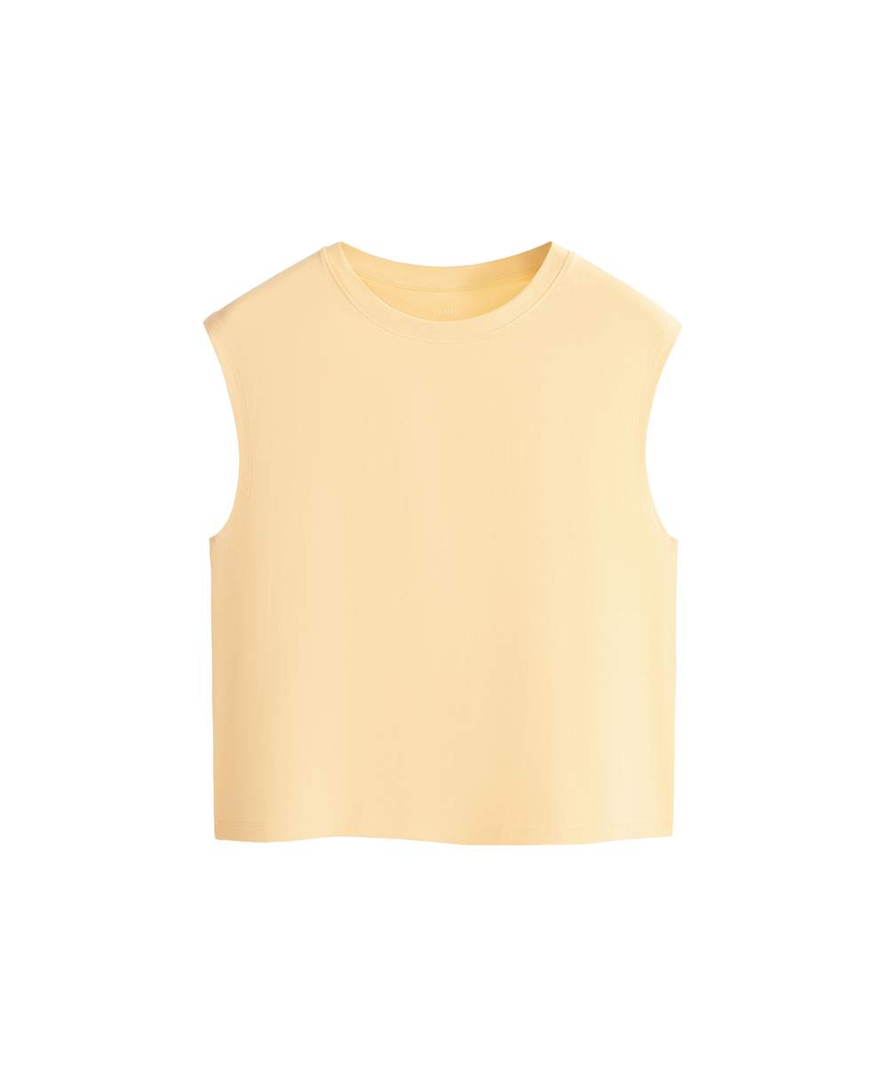 Cotton blend sleeveless T-shirt — صورة المنتج 5 من 8