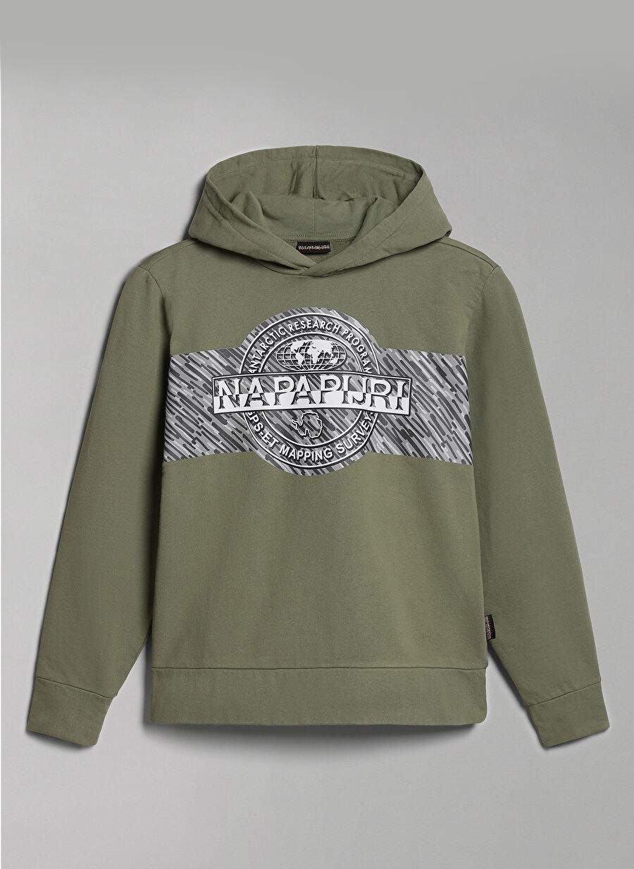 Napapijri Yeşil Erkek Çocuk Kapüşonlu Uzun Kollu Sweatshirt NP0A4GXDGAE1 K B-PINZON — صورة المنتج 6 من 6