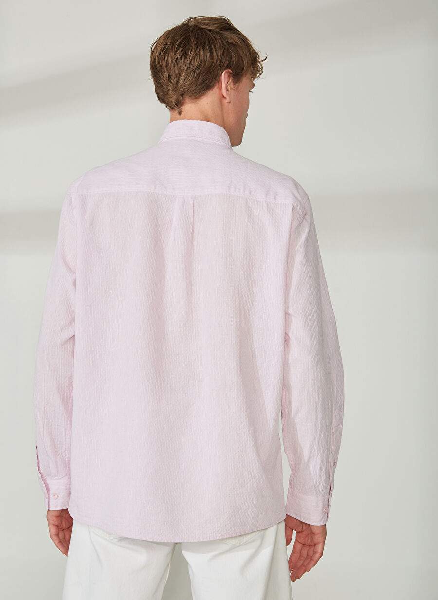 U.S. Polo Assn. Comfort Fit Düğmeli Yaka Pembe Erkek Gömlek MUBUS — Product image 5 of 5