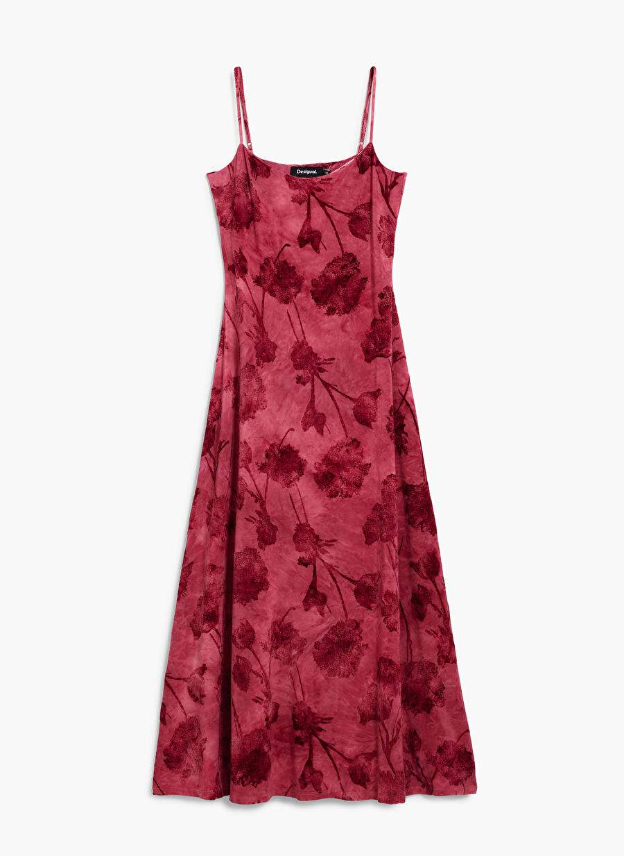 Desigual الأحمر المرأة ساحة الياقة اللباس 26SWVK01 — صورة المنتج 6 من 6