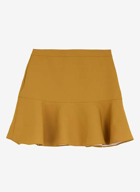 Mustard Women's Straight Mini Skirt F3WL-ETK15