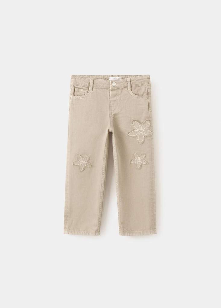 Flower-embroidered straight-fit jeans — Product image 4 of 6