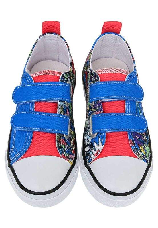 Unisex Kids Vegan Blue Light-Up Velcro Sneakers - Warner Bros Dc Villains Design — Product image 4 of 9