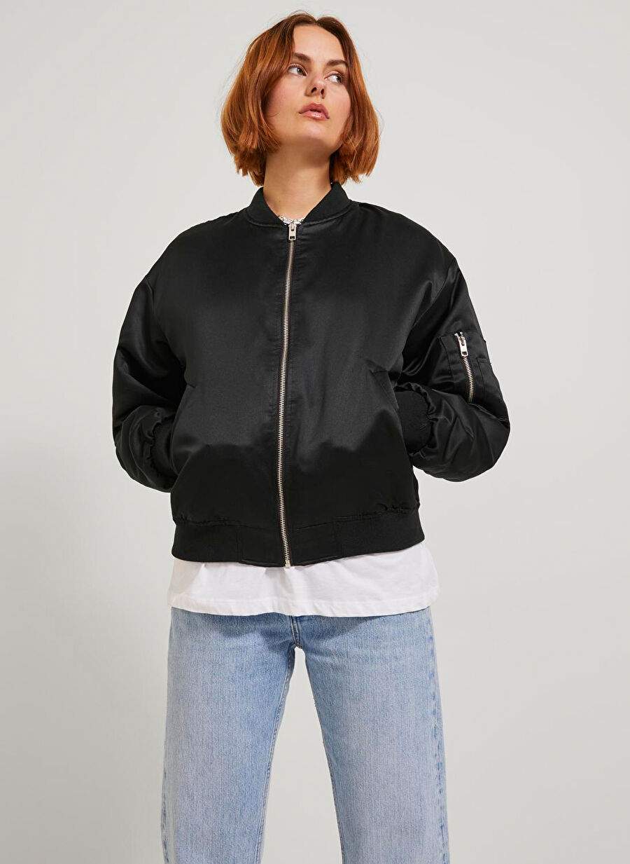 Jjxx Siyah Kadn Mont Jxmadison Satin Bomber Jacket Otw N — صورة المنتج 4 من 8