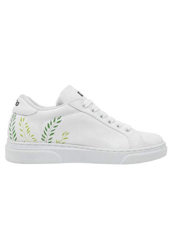 Unisex Kids Vegan Leather White Sneakers - It's Not Easy Being Green Design — Product image 5 of 8